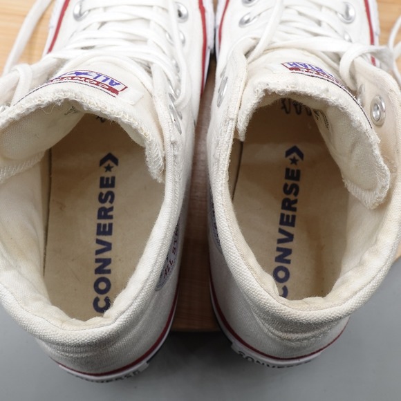 Converse Shoes Women 6 White Chuck Taylor All Star Shoreline Mid Top Skate Flaws - Picture 10 of 13